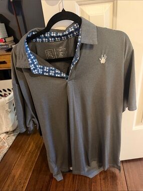 Section 119 / Jerry Garcia - Men's Gray Polo with Patterned Trim